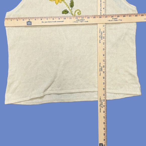 Storybook Knits Tank Sweater Vest • XXL• Cream • Boho • Sequin• Sun Flower - Picture 7 of 7